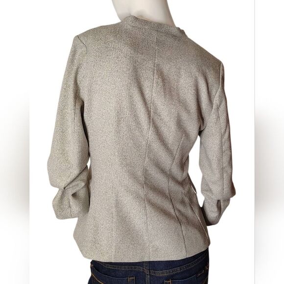 H&M Light Gray Women's Blazer Size Xsmall 3/4 Scrunch Sleeve - Picture 15 of 16